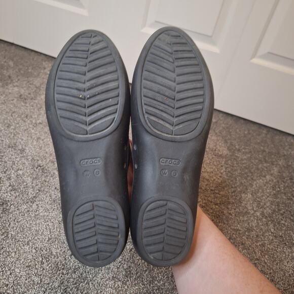 Crocs Lina womens 6 black flats pointed toe work professional shoes - Picture 3 of 5